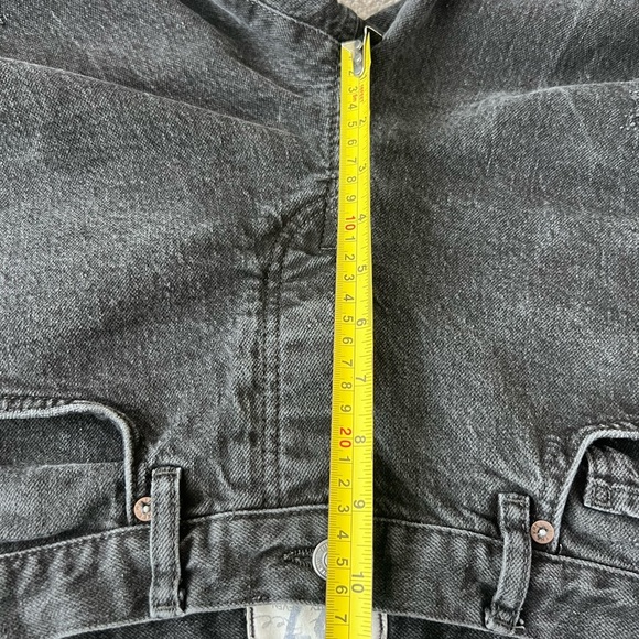 Free People Dark Grey Ripped Distressed Zip Fly Women’s Straight Leg Jeans 27 - Picture 8 of 11